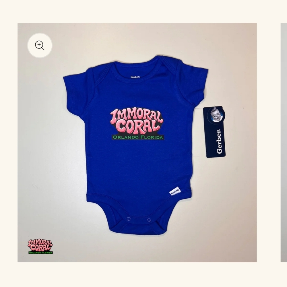 Gerber Blue Immoral Coral Baby Onesie